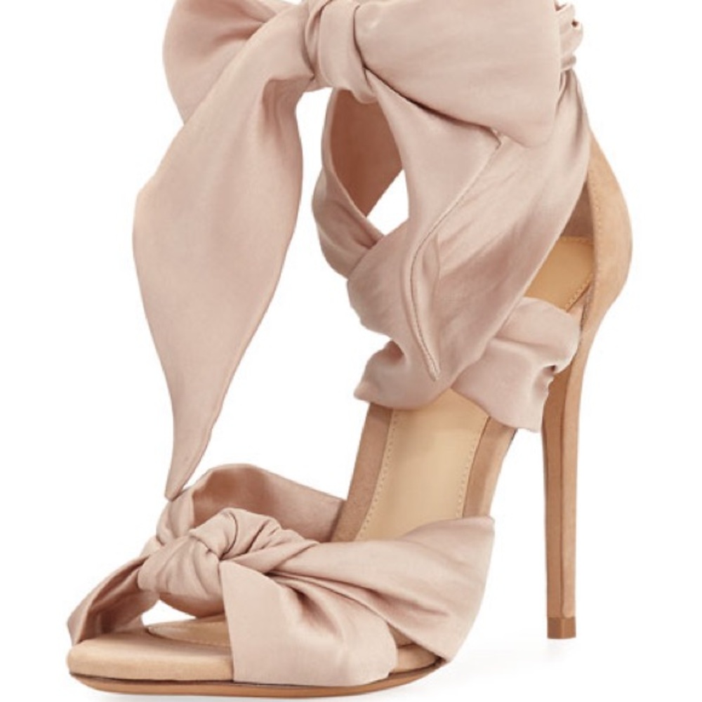 Alexandre Birman Katherine Satin and Suede Heels